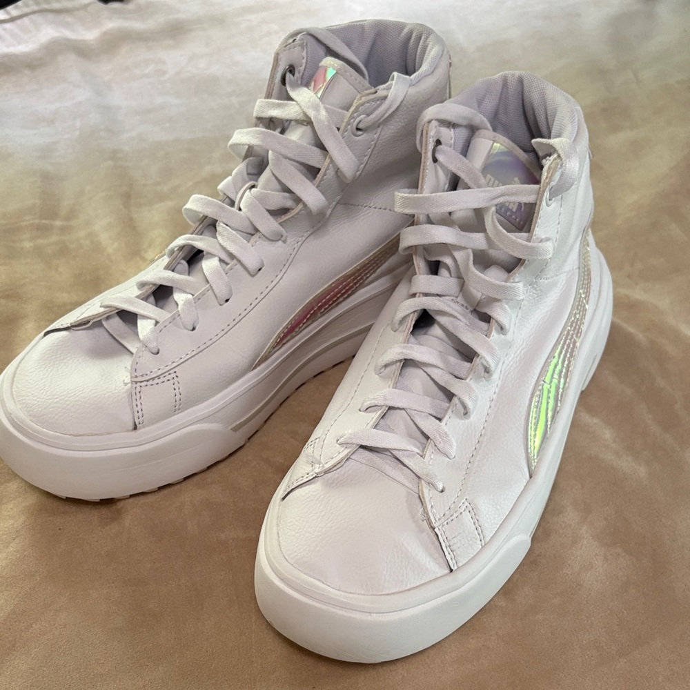Women's White High-Top Sneakers